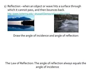 3) Diffraction: The bending of waves around the edge of a barrier