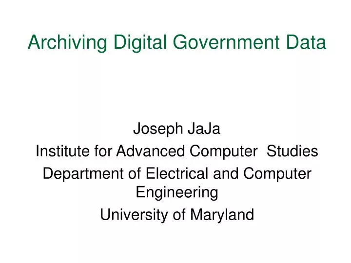archiving digital government data