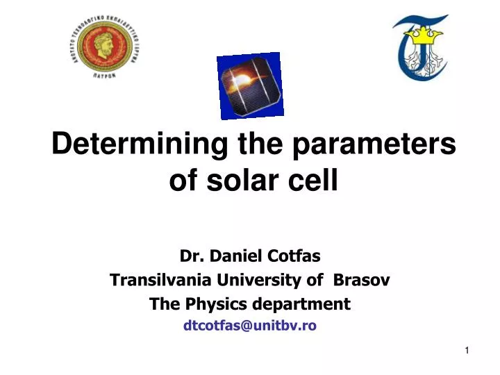 determining the parameters of solar cell