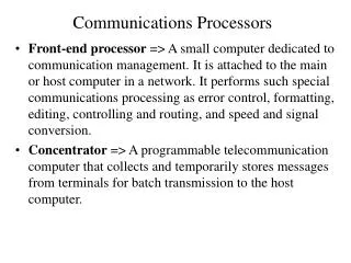 Communications Processors