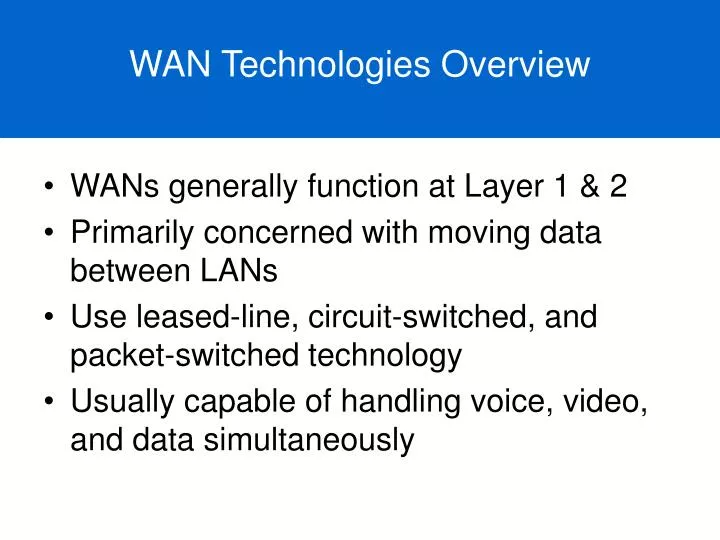 wan technologies overview