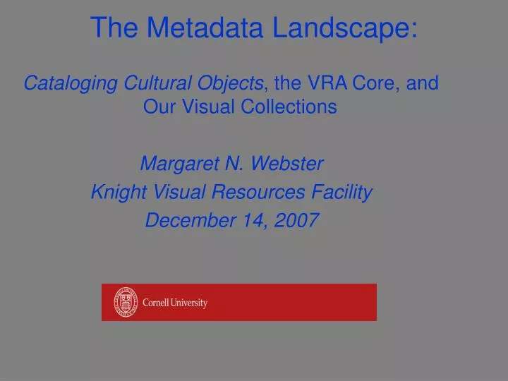 the metadata landscape