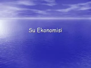 su ekonomisi