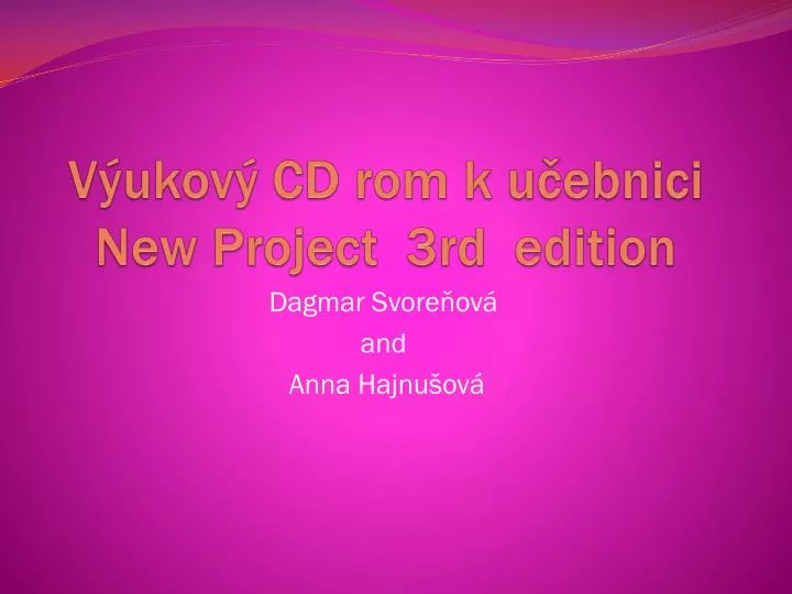 v ukov cd rom k u ebnici new project 3rd edition