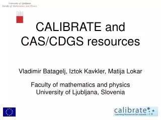 CALIBRATE and CAS/CDGS resources