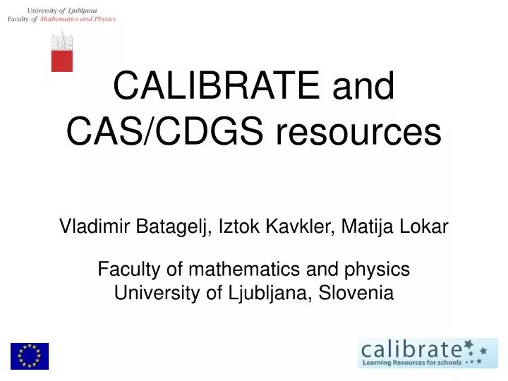 calibrate and cas cdgs resources