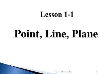 Lesson 1-1