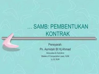 samb pembentukan kontrak