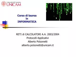 corso di laurea in informatica