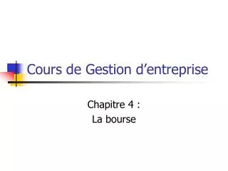 cours de gestion d entreprise