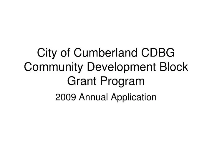 city of cumberland cdbg community development block grant program
