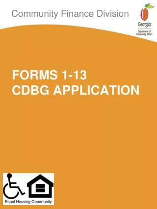FORMS 1-13 CDBG APPLICATION