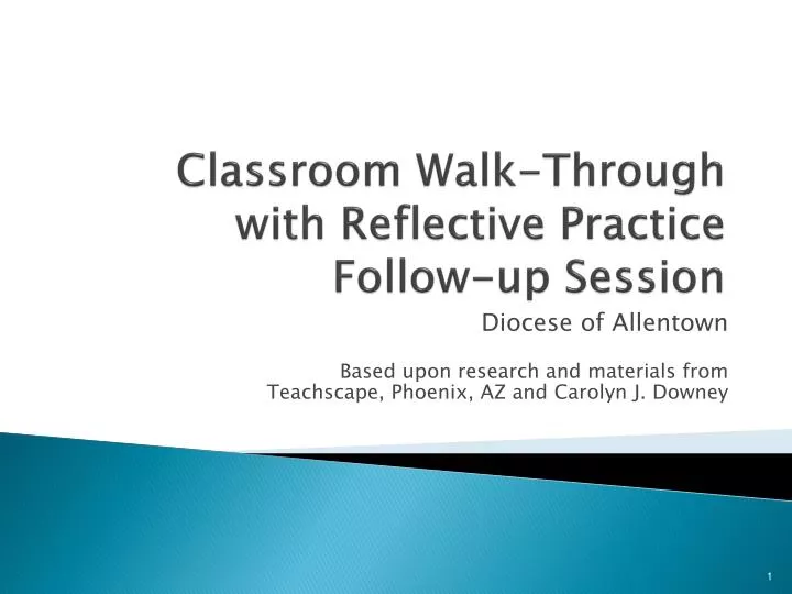 classroom walk through with reflective practice follow up session
