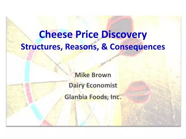 cheese price discovery structures reasons consequences