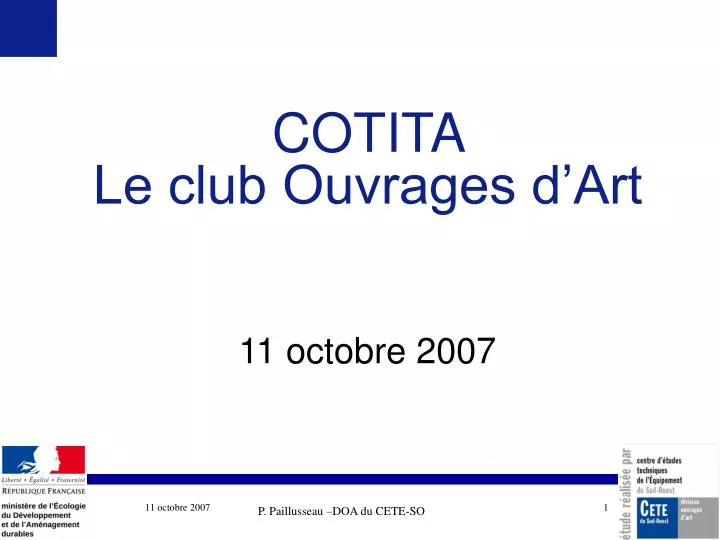cotita le club ouvrages d art 11 octobre 2007
