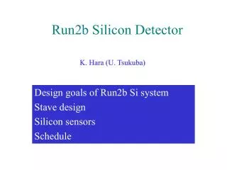 Run2b Silicon Detector