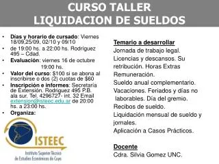 curso taller liquidacion de sueldos
