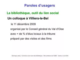 paroles d usagers