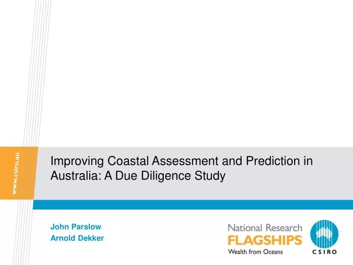 improving coastal assessment and prediction in australia a due diligence study