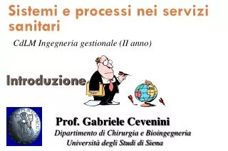 sistemi e processi nei servizi sanitari cdlm ingegneria gestionale ii anno