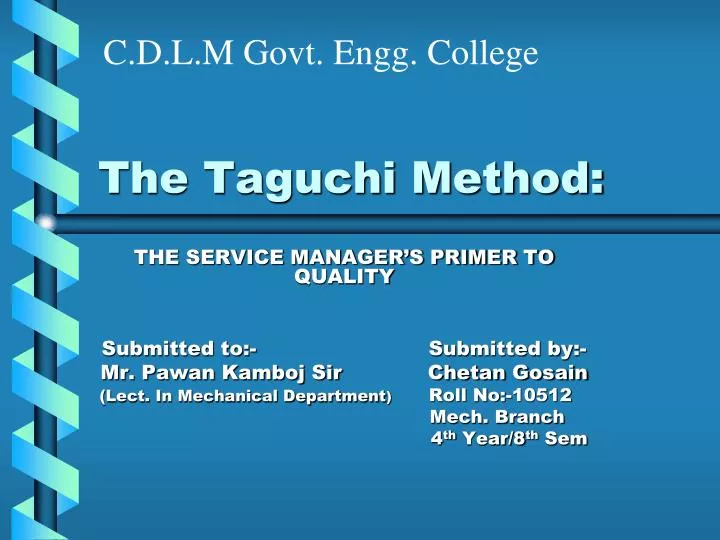 the taguchi method
