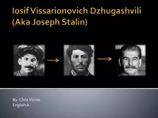Iosif Vissarionovich Dzhugashvili (Aka Joseph Stalin)