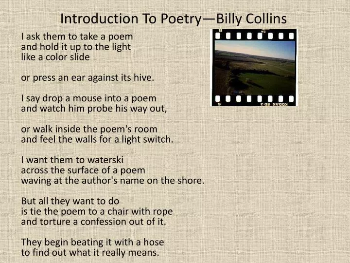 introduction to poetry billy collins