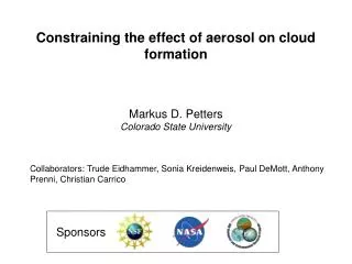 Constraining the effect of aerosol on cloud formation