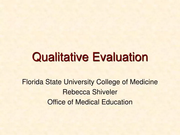 qualitative evaluation