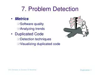 7. Problem Detection