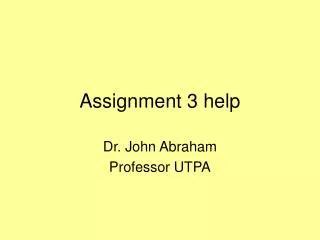 Assignment 3 help