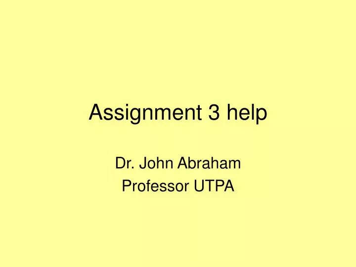 assignment 3 help