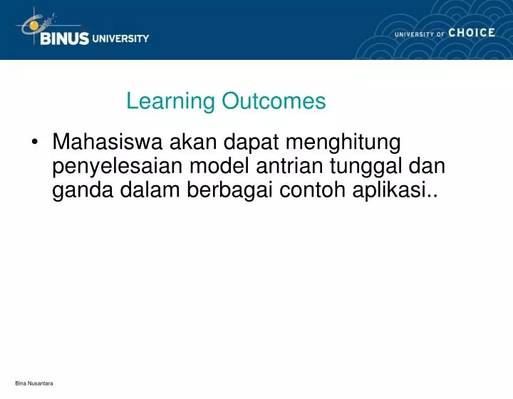 learning outcomes