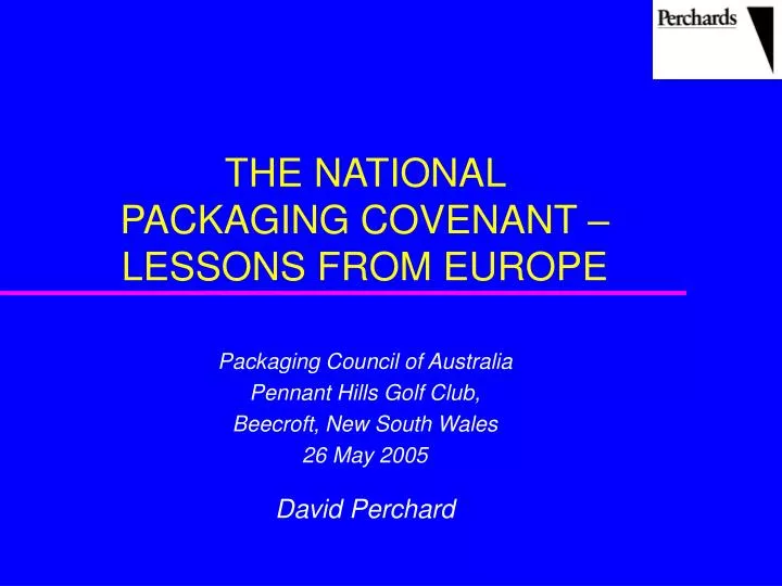 the national packaging covenant lessons from europe