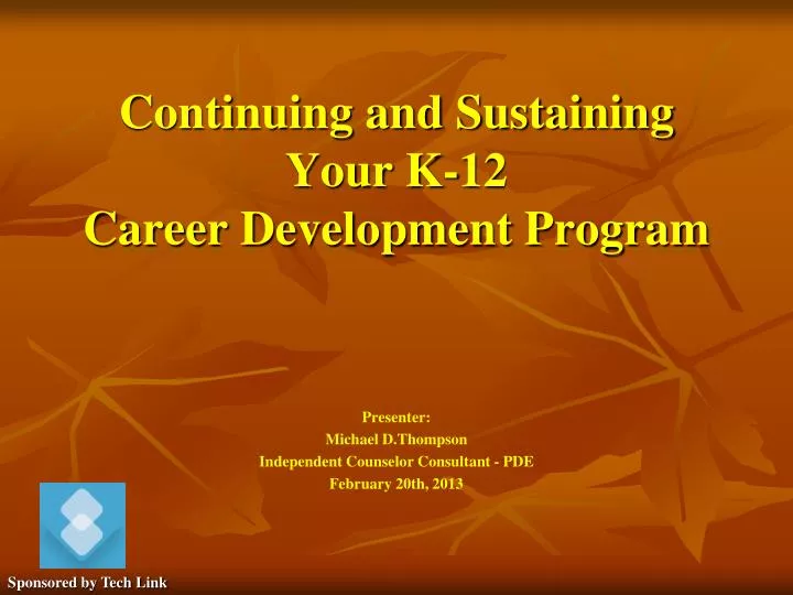 continuing and sustaining your k 12 career development program