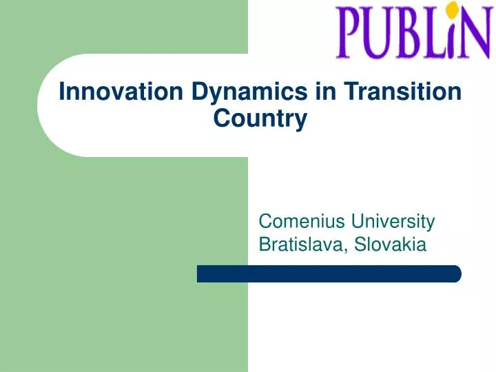 innovation dynamics in transition country