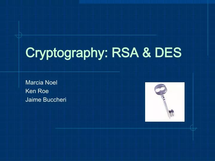 cryptography rsa des