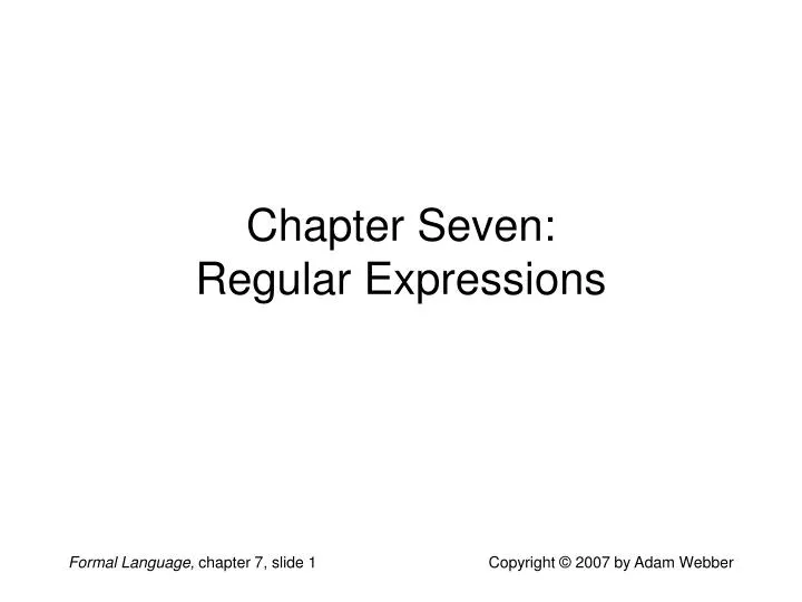 chapter seven regular expressions