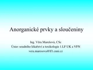 anorganick prvky a slou eniny