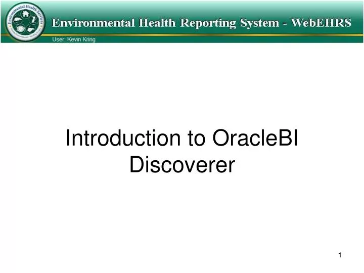 introduction to oraclebi discoverer