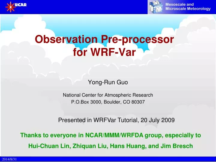observation pre processor for wrf var