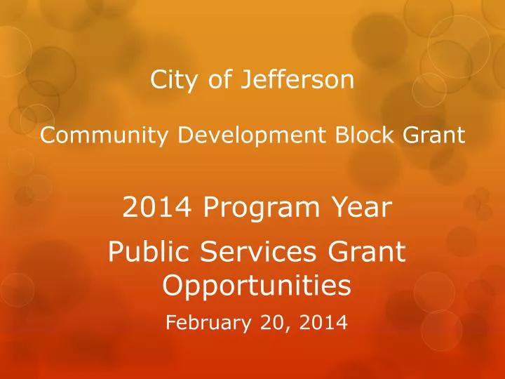 city of jefferson community development block grant