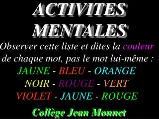 activites mentales