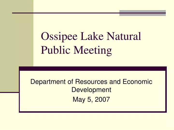 ossipee lake natural public meeting