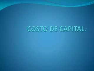 costo de capital