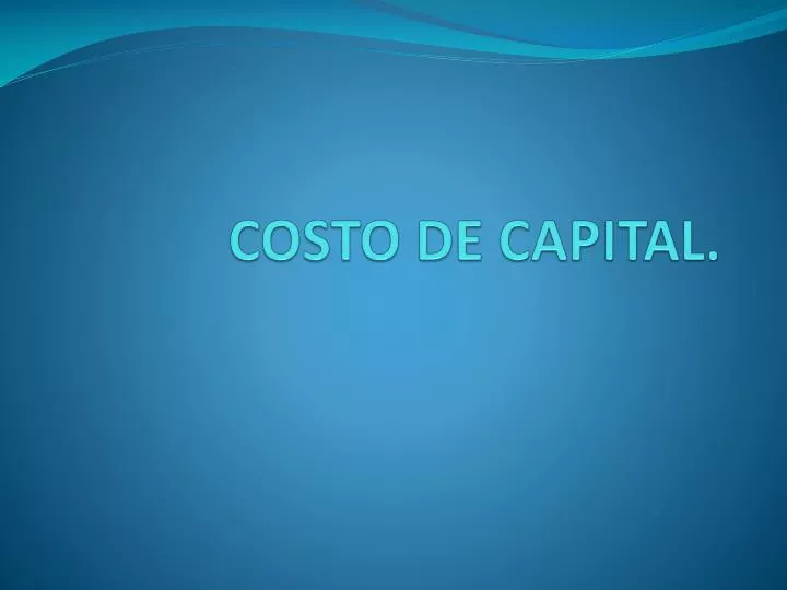 costo de capital