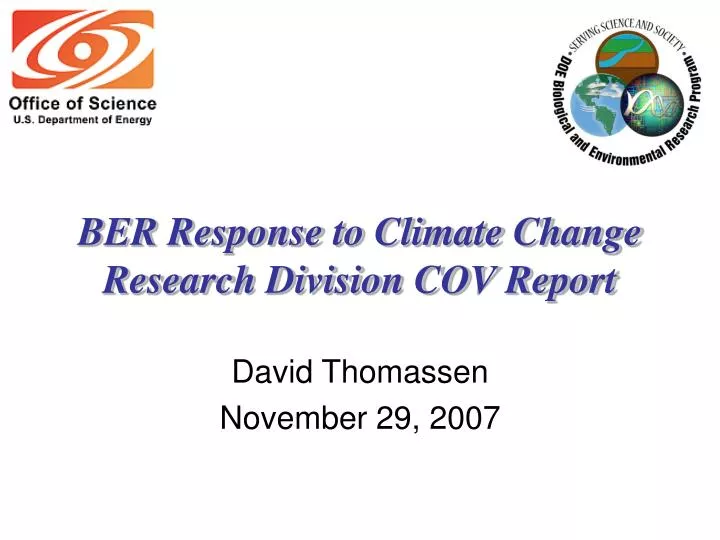 ber response to climate change research division cov report