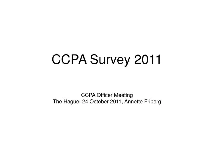 ccpa survey 2011