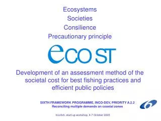 Ecosystems Societies Consilience Precautionary principle