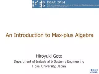 An Introduction to Max-plus Algebra